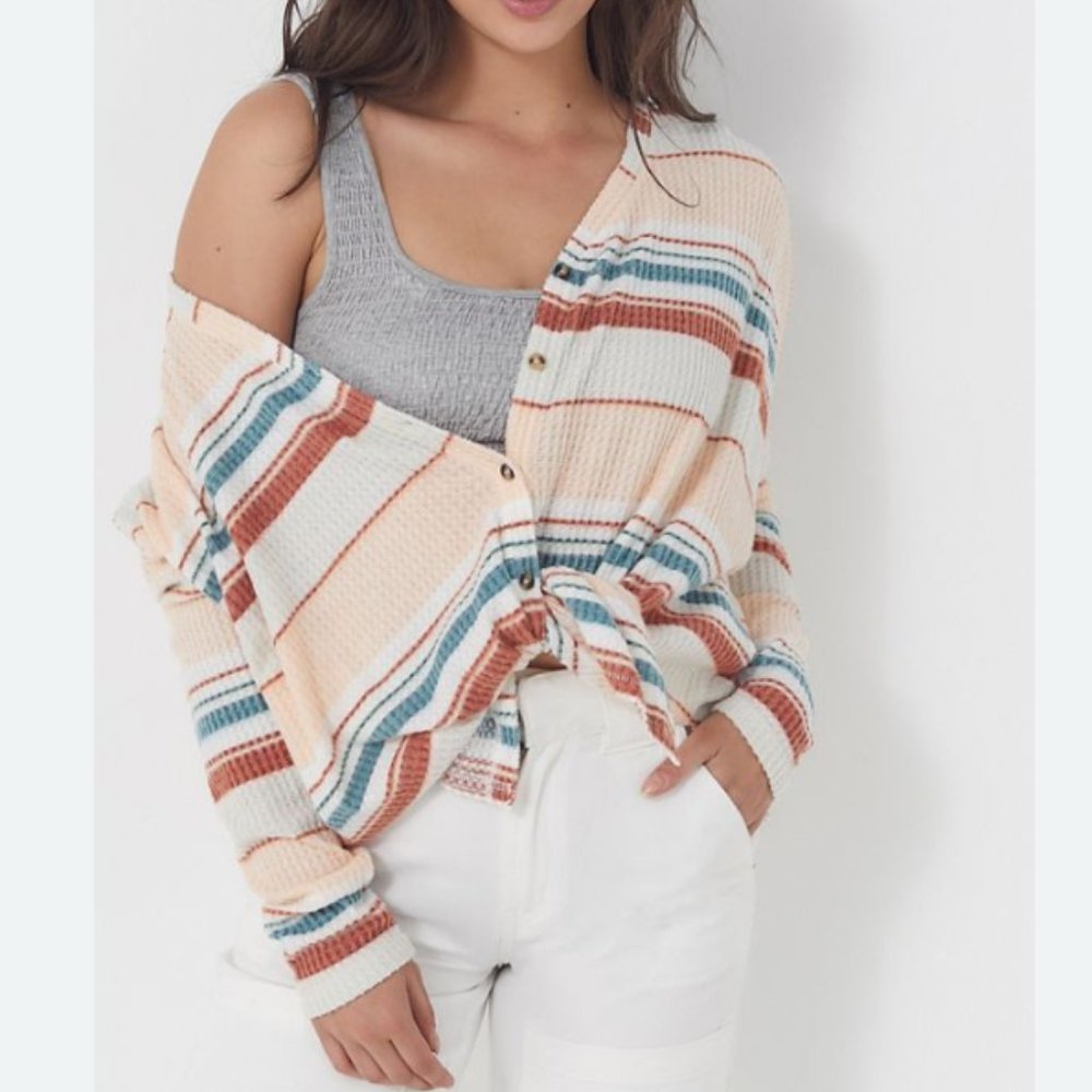 UO - Out from Under Jojo - Women's Striped Button Down - Size Medium